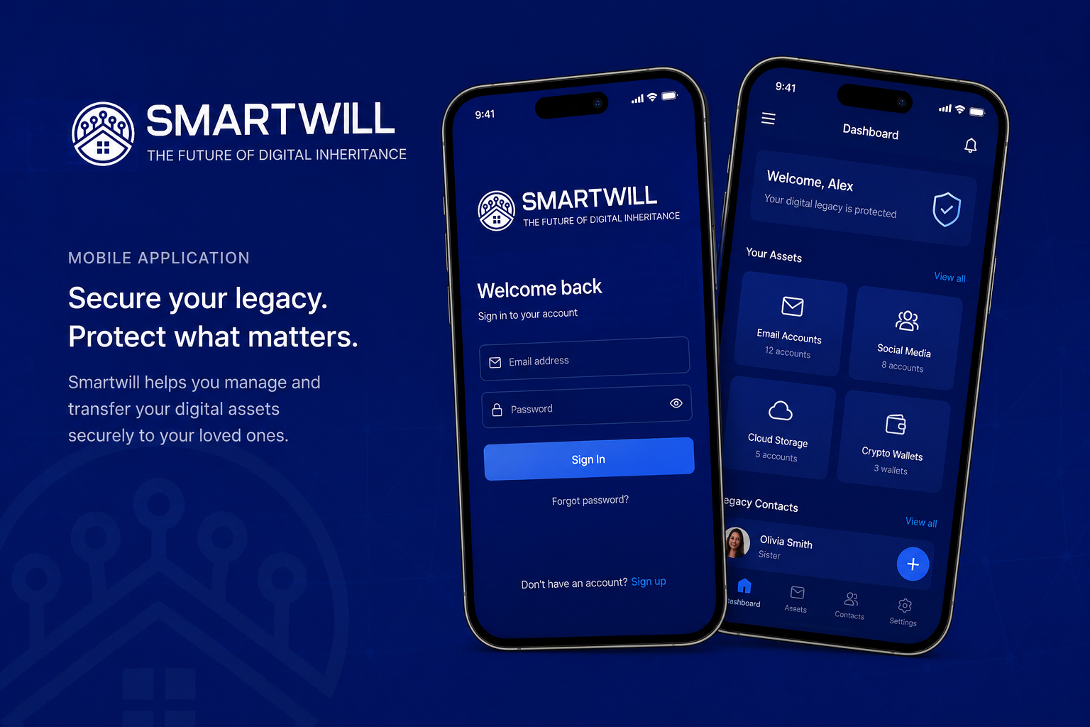 Screenshot: digital inheritance service, mobile